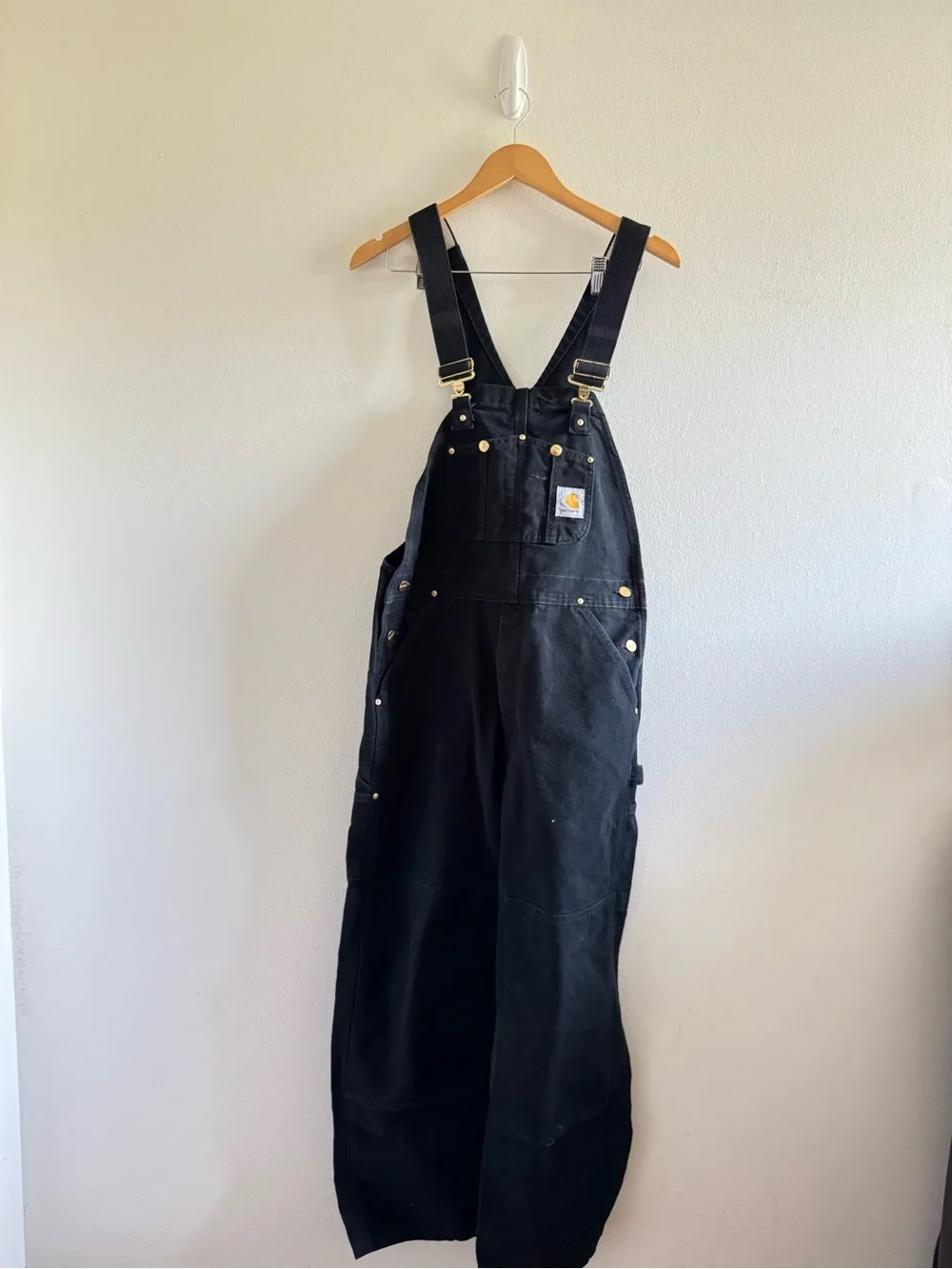 Carhartt Black Cotton Duck Bib Overalls size 34